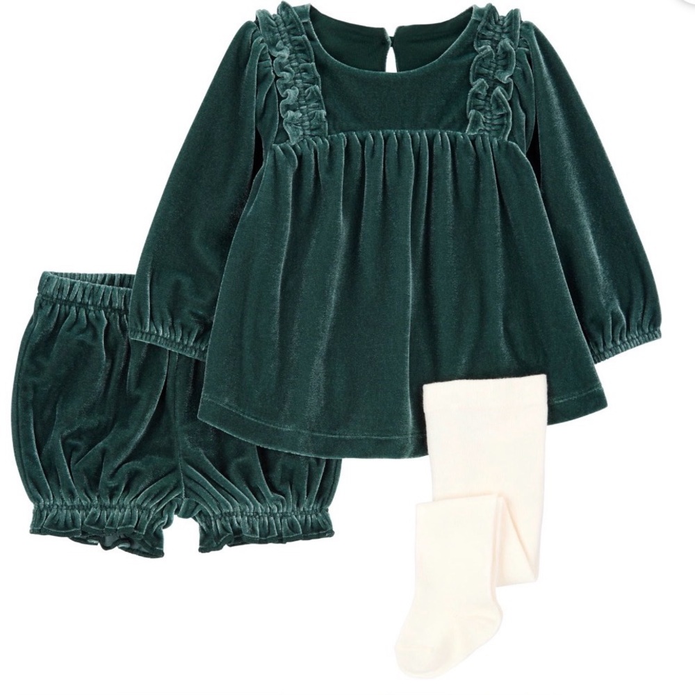 🌴 Carter's Child of Mine Baby Girl Outfit Set, 3-Piece, Sizes 3-6m